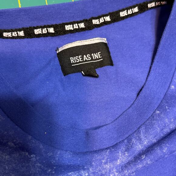 Rise as 1NE No More Trappin NYC Tee Shirt XL Blue Wash Orange Lettering - Picture 16 of 16